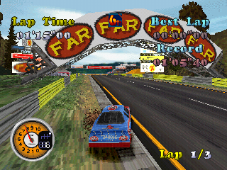 All Star Racing (PlayStation) screenshot: Champ Team Stockcar - Bowmin Raceway