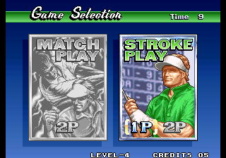 Neo Turf Masters (Arcade) screenshot: Game Selection.