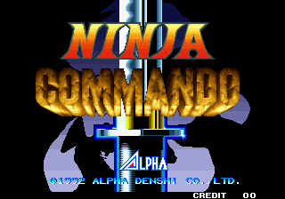 Ninja Commando (Arcade) screenshot: Title Screen.