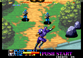 Ninja Commando (Arcade) screenshot: Using your special powers.