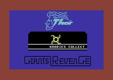 Giant's Revenge (Commodore 64) screenshot: Goodies collected so far