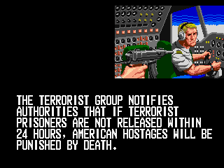 Operation Thunderbolt (Arcade) screenshot: Hijacked plane.