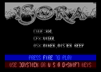 Isora / Loops DX (Atari 8-bit) screenshot: Isora main menu