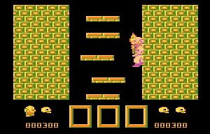 Zbir (Atari 8-bit) screenshot: Falling down do not takes a life