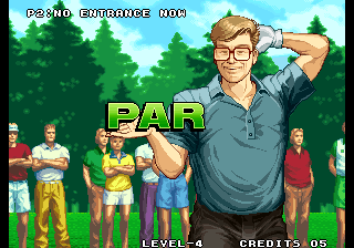 Neo Turf Masters (Arcade) screenshot: Celebrating Par.