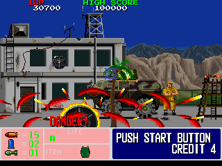 Operation Thunderbolt (Arcade) screenshot: Danger!