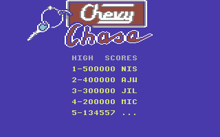 Chevy Chase (Commodore 64) screenshot: High score list