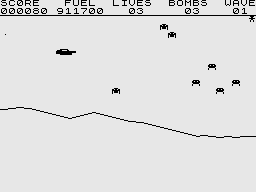 Z-Xtricator (ZX81) screenshot: Enemies appearing