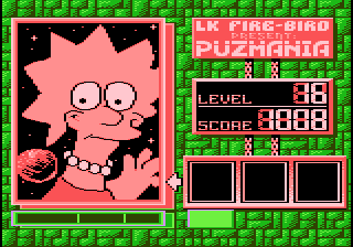 Puzmania (Atari 8-bit) screenshot: Level 16 new picture - Lisa Simpson