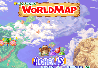 Twinkle Star Sprites (Arcade) screenshot: World map