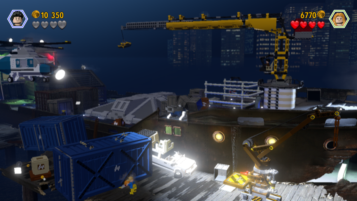 LEGO Jurassic World (PlayStation 3) screenshot: San Diego harbor