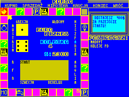 Euro Biznes (ZX Spectrum) screenshot: 400$ bonus for crossing the start line