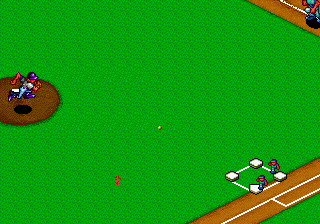 Baseball Stars Professional (Arcade) screenshot: Good hit.