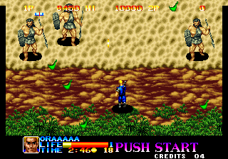 Ninja Commando (Arcade) screenshot: More cavemen to kill.