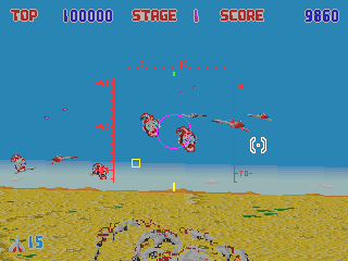 Lock-On (Arcade) screenshot: Keep blasting.