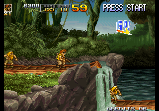Metal Slug 5 (Arcade) screenshot: Jump down.