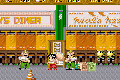 Hammerin' Harry (Arcade) screenshot: Surrounded.