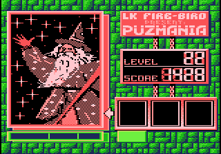 Puzmania (Atari 8-bit) screenshot: Level 22 new picture - Sorcerer