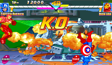 Marvel Super Heroes (Arcade) screenshot: K.O.