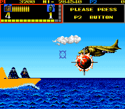 Mechanized Attack (Arcade) screenshot: Plane to destroy.