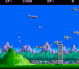 P47 Thunderbolt (Arcade) screenshot: Enemy squadron