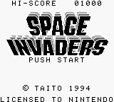Space Invaders (Game Boy) screenshot: Title screen