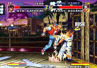 Real Bout Fatal Fury (Arcade) screenshot: Another knee to the head.