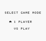 Space Invaders (Game Boy) screenshot: Game mode selection
