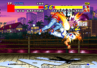 Real Bout Fatal Fury (Arcade) screenshot: Huge punch.
