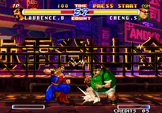 Real Bout Fatal Fury 2: The Newcomers (Arcade) screenshot: Low kick.