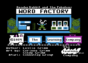 Reader Rabbit (Atari 8-bit) screenshot: Title screen