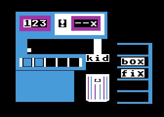 Reader Rabbit (Atari 8-bit) screenshot: Sorter - choose correct words and dump the wrong ones