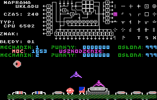 Inside (Atari 8-bit) screenshot: Choosing spare part