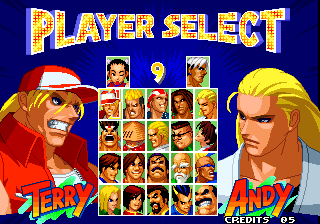 Real Bout Fatal Fury 2: The Newcomers (Arcade) screenshot: Player select.
