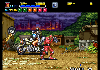 Robo Army (Arcade) screenshot: Robots on motorcycles.