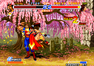 Real Bout Fatal Fury 2: The Newcomers (Arcade) screenshot: Flying punch.