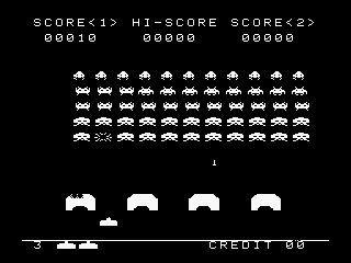 The Invaders: Space Invaders 1500 (PlayStation) screenshot: Black & white