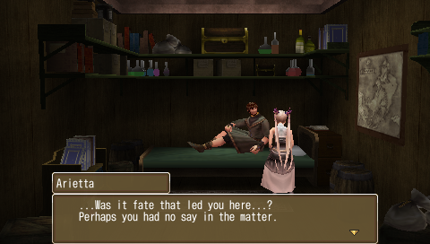 White Knight Chronicles: Origins (PSP) screenshot: You might be right. At least I don't remember getting on a train.