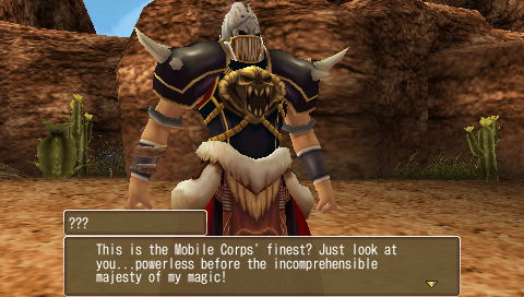 White Knight Chronicles: Origins (PSP) screenshot: Arrogant villain? Check!