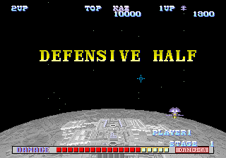 SDI: Strategic Defense Initiative (Arcade) screenshot: Defensive Half.