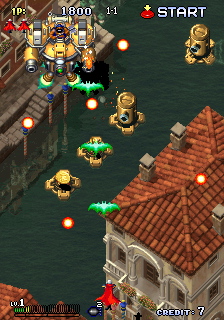 Gunbird 2 (Arcade) screenshot: Gun Turrets