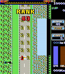 Road Fighter (Arcade) screenshot: On your marks.