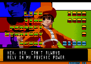 The King of Fighters 2001 (Arcade) screenshot: Winner's speech