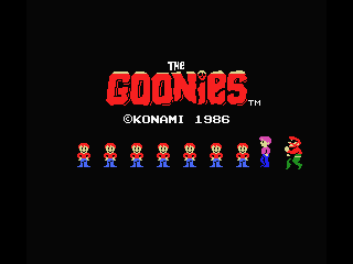 The Goonies (MSX) screenshot: Title Screen