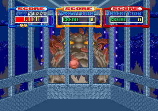 Laser Ghost (Arcade) screenshot: End of stage boss.