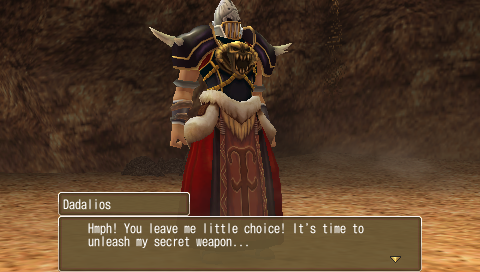 White Knight Chronicles: Origins (PSP) screenshot: Looks like our villain has an extra trick up his sleeve.