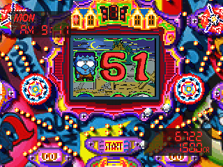 Hissatsu Pachinko Station: Monster House Special (PlayStation) screenshot: So once the balls are flowing and hitting the target these reels spin. The object is to keep them spinning until a winning line comes up
