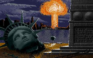 NY Warriors (Amiga) screenshot: New York destroyed!