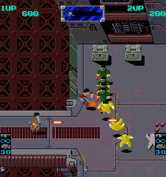 Heavy Barrel (Arcade) screenshot: Typical massacre