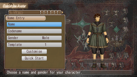White Knight Chronicles: Origins (PSP) screenshot: You can customize your character.